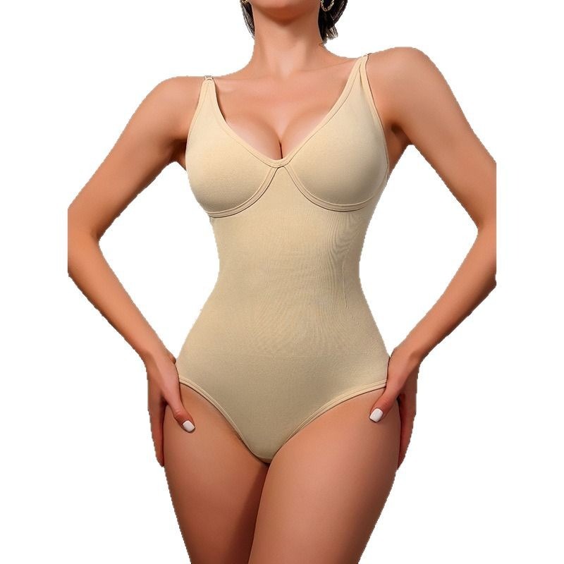 Deep V Seamless Waist-Cinching Bodysuit