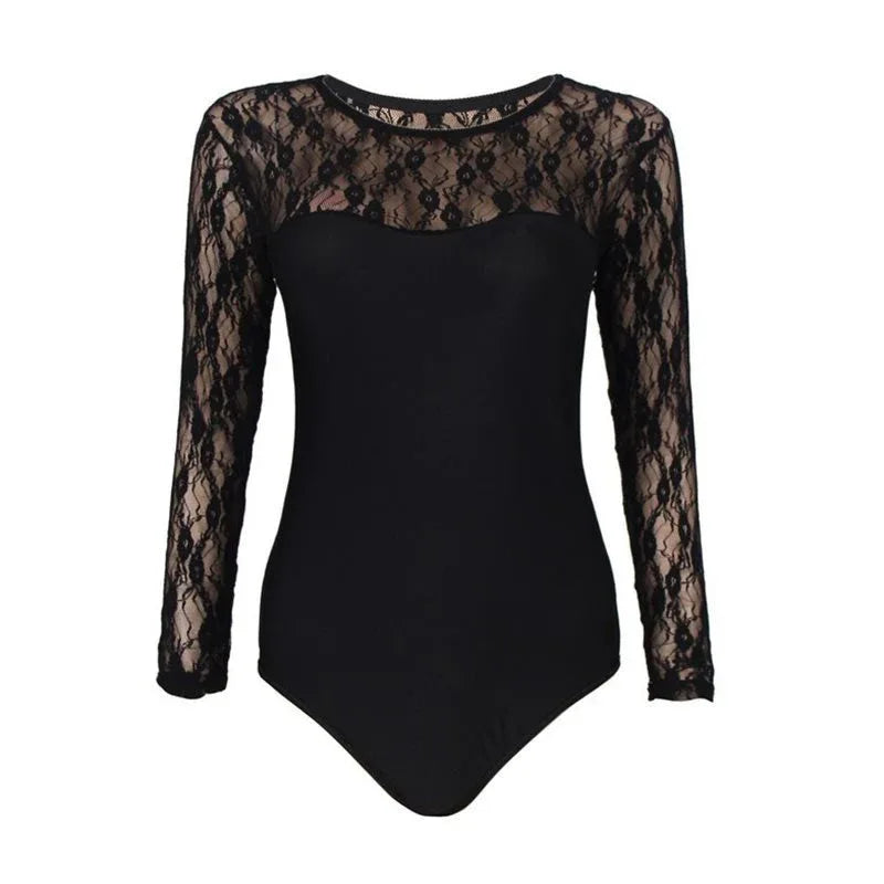 Sculpting Lace Long Sleeve Corset Bodysuit - Wshape