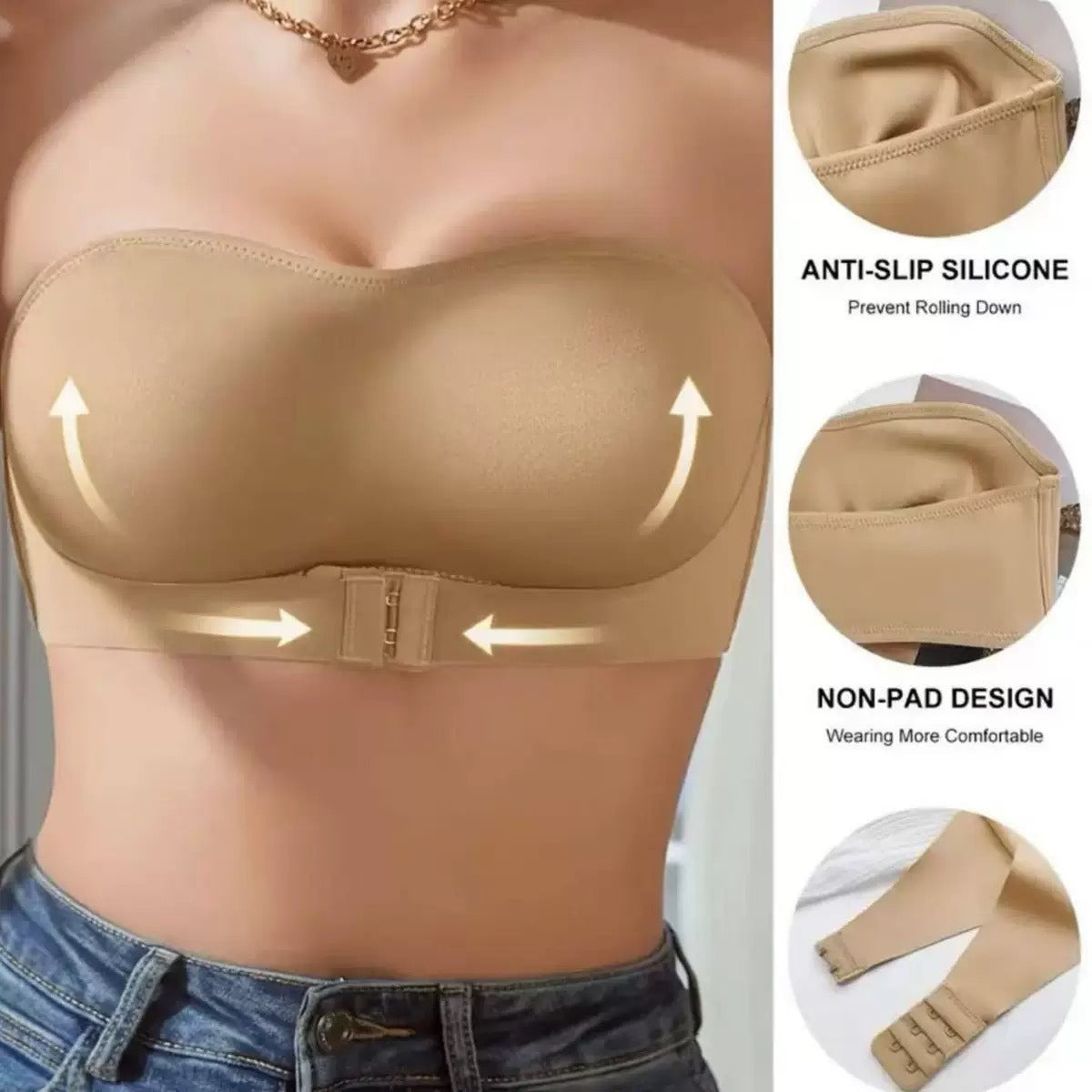 Thin Cup Push Up Strapless Bra