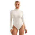 High-Neck Sculpt Knit Polyester Bodysuit